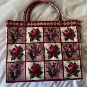 Unbranded stitched flower tote
